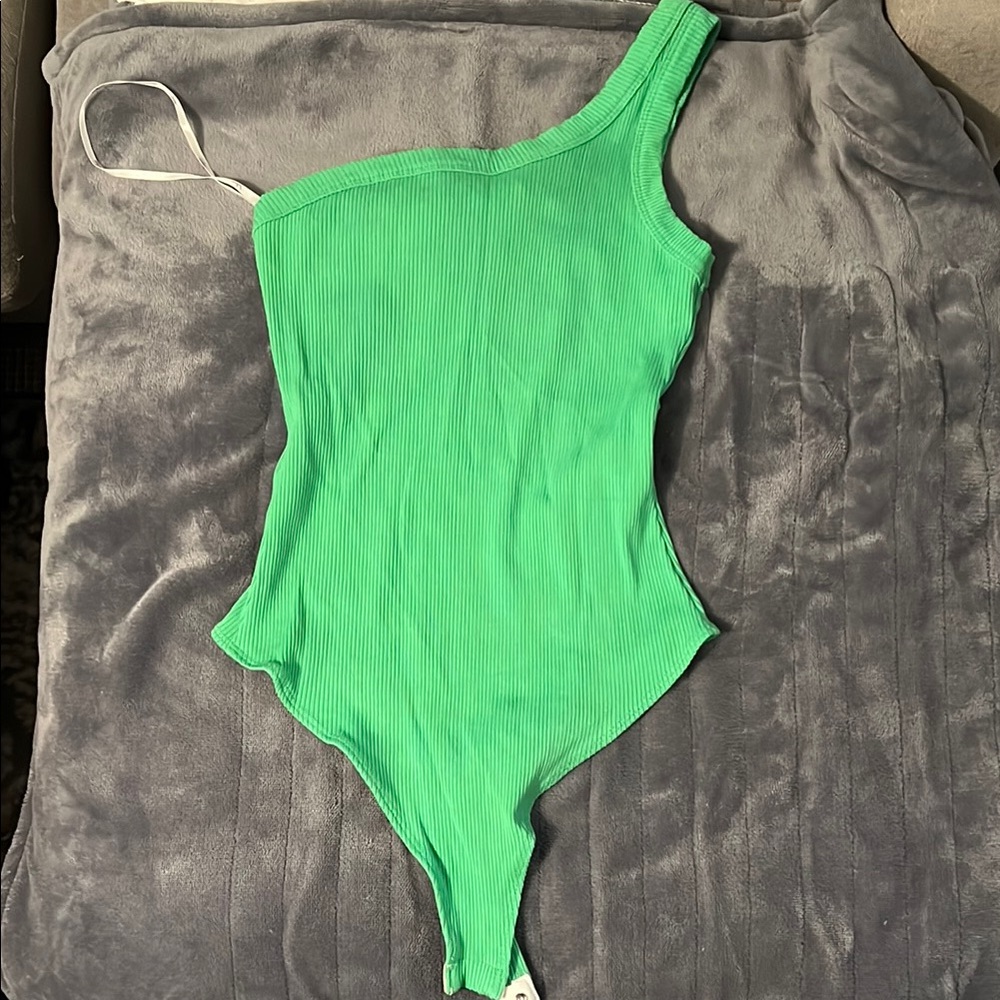 Lulu's Green One Shoulder Bodysuit